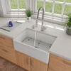Alfi Brand 30" Decorative Lip Apron Sgl Bowl Fireclay Farmhouse Kitchen Sink, WHT AB511-W